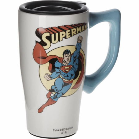 Superman Classic Comic Art 18oz Ceramic Travel Mug